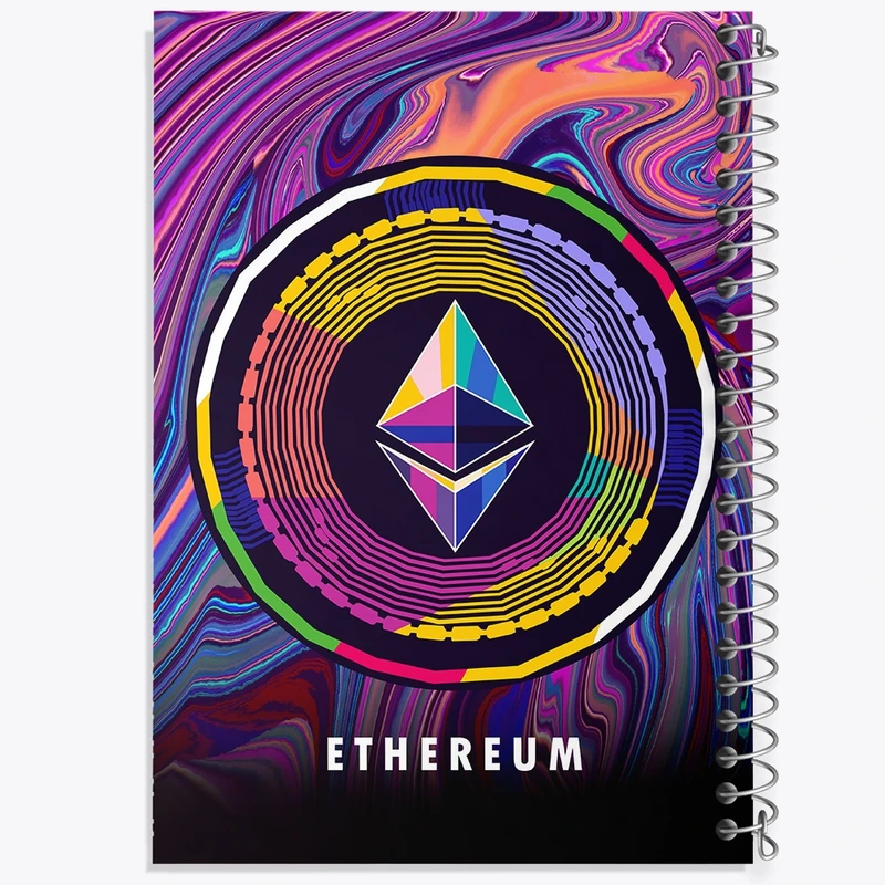 دفتر ژورنال نویسی 50 برگ خندالو مدل نقطه ای طرح ارز دیجیتال اتریوم کد F1644