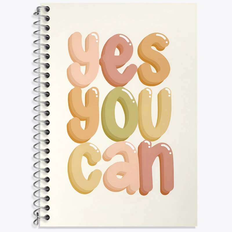 دفتر زبان 50 برگ خندالو مدل دو خط طرح Yes You Can کد N2640