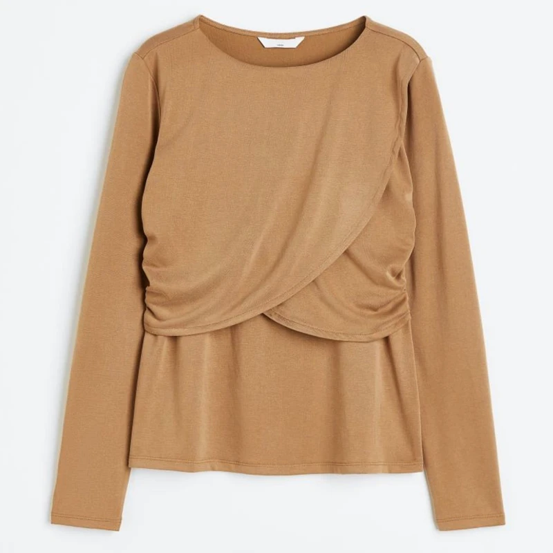 بلوز بارداری آستین بلند یقه گرد مدل MAMA 2032