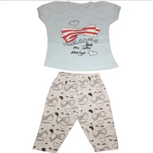 ست تی شرت و شلوارک دخترانه مدل پاپیون