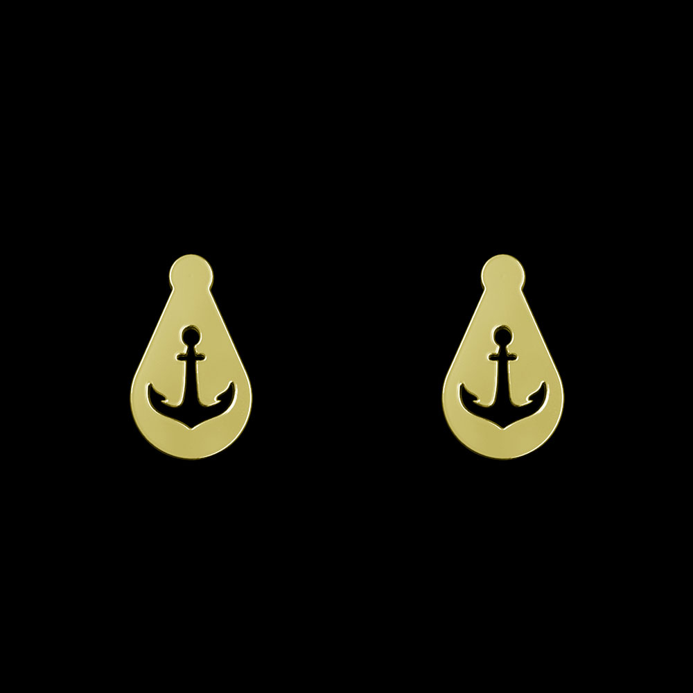 گوشواره طلا 18 عیار زنانه مدوپد مدل لنگر کد GA1-11891