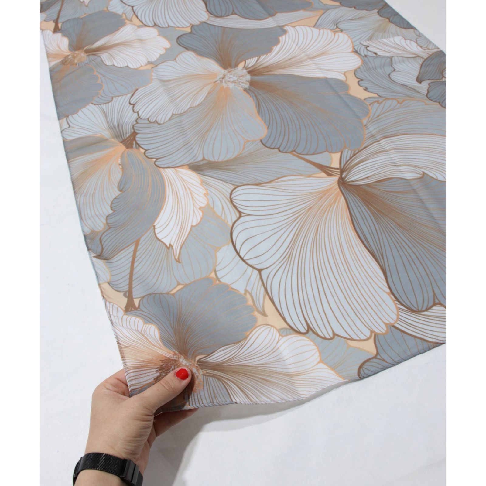 شال زنانه مدل نخی تابستانه جدید گل درشت کد a-3087 -  - 4