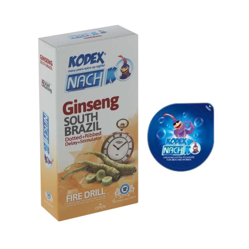 کاندوم  ناچ کدکس مدل Ginseng بسته 12 عددی به همراه کاندوم ناچ کدکس مدل بلیسر