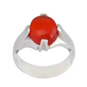 انگشتر نقره مردانه بازرگانی میلادی مدل عقیق طبیعی رکاب دست ساز کد AM_2659