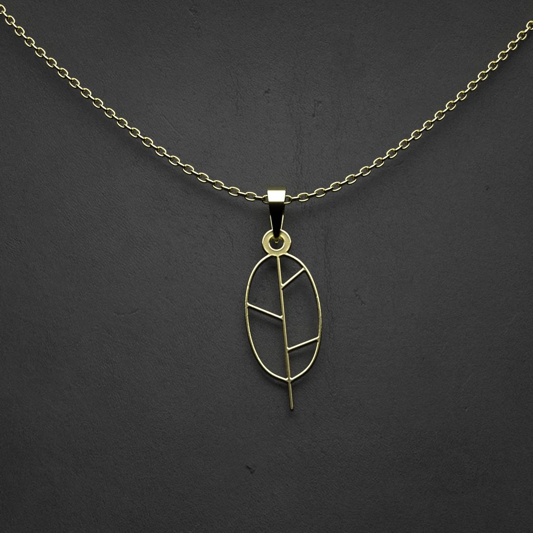 گردنبند طلا 18 عیار زنانه مدوپد مدل برگ کد L2-1-1181 - - 7