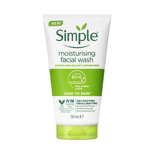 ژل شستشو صورت سیمپل مدل moisturising حجم 150 میلی لیتر