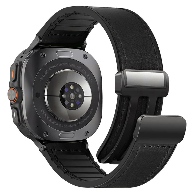 بند اسپریگ مدل Leather Magnetic Sic مناسب برای ساعت هوشمند سامسونگ Galaxy Watch 7 Ultra 47mm