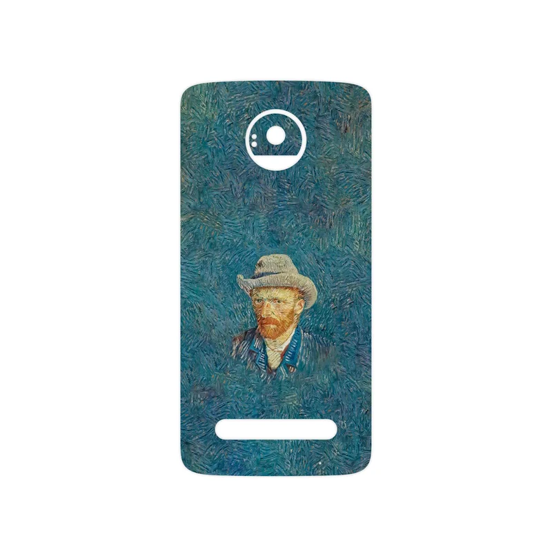 برچسب پوششی ماهوت مدل Self portrait with a gray felt hat مناسب برای گوشی موبایل موتورولا Moto Z2 Play