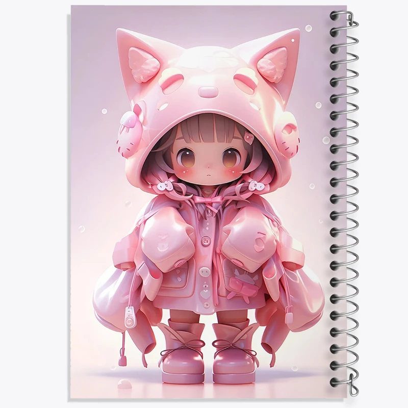 دفتر شطرنجی 50 برگ خندالو طرح دخترانه کیوت کد N4419