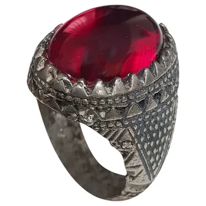 انگشتر نقره مردانه مدل یاقوت سنتاتیک YS2218