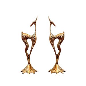 مجسمه برنجی مدل غزال مجموعه 2 عددی
