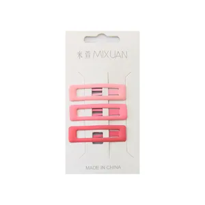 گیره مو زنانه مدل تق تقی طیف مستطیلی مات بسته 3 عددی