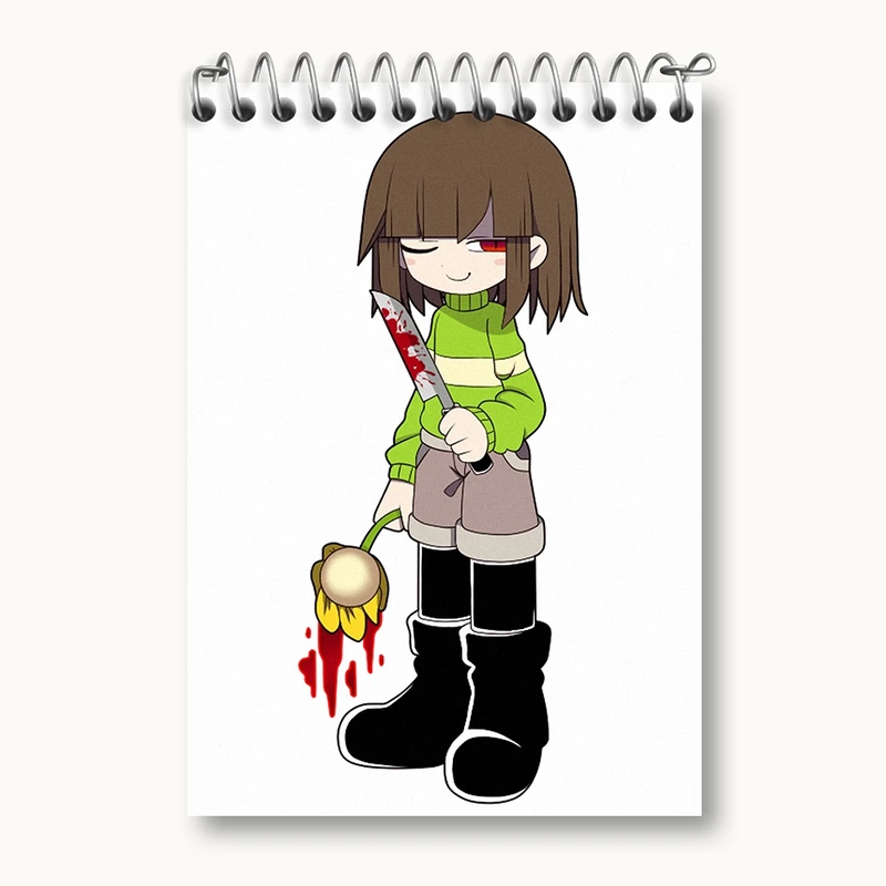 دفتر یادداشت 50 برگ خندالو مدل بازی آندرتیل (Undertale) کد 31794
