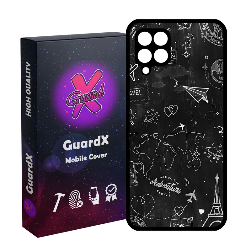 کاور گارد ایکس طرح سفر مدل  Glass10778 مناسب برای گوشی موبایل سامسونگ Galaxy A12/M12/F12