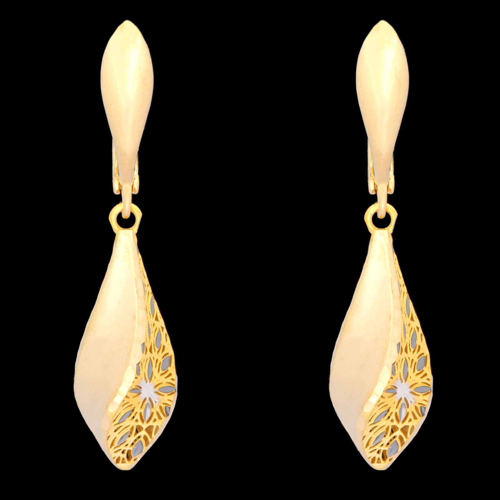 گوشواره طلا 18 عیار زنانه طلای مستجابی مدل مخروطی کد 4021 -  - 1