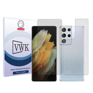VWK Tough model matte screen protector suitable for Samsung Galaxy S21 Ultra 5G mobile phone along with the back protector 