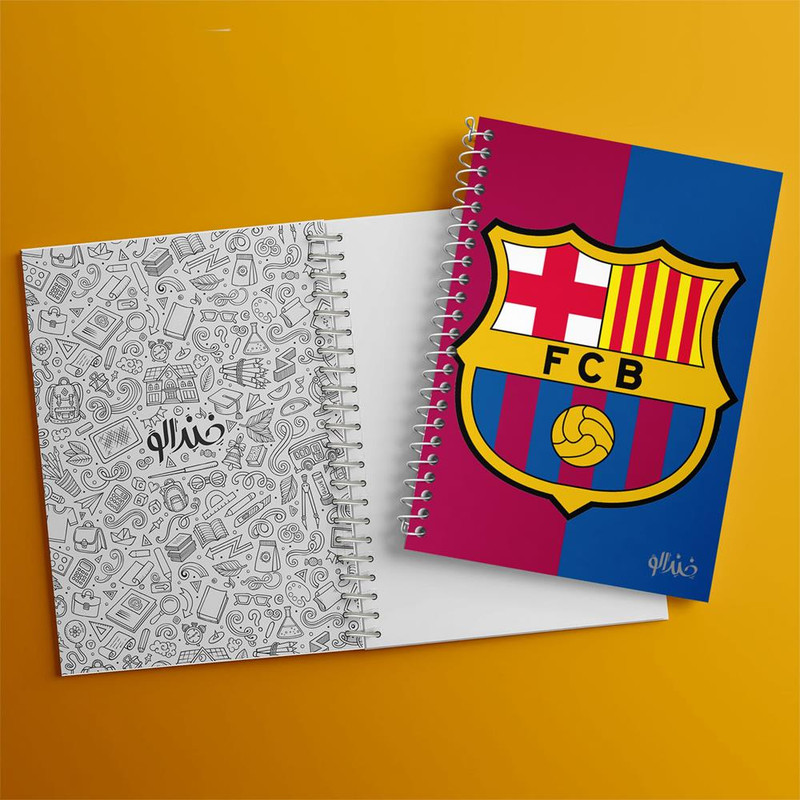 دفتر مشق 100 برگ خندالو طرح باشگاه بارسلونا FC Barcelona کد 2094