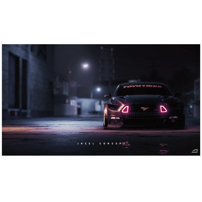 فرش پارچه‌ای مدل فرشینه طرح need for speed کد AR3059750