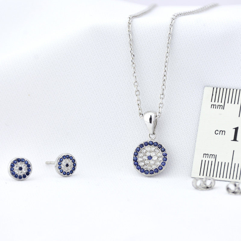 نیم ست نقره زنانه مدل چشم نظر MRJ212526 نیم ست نقره زنانه مدل چشم نظر MRJ212526