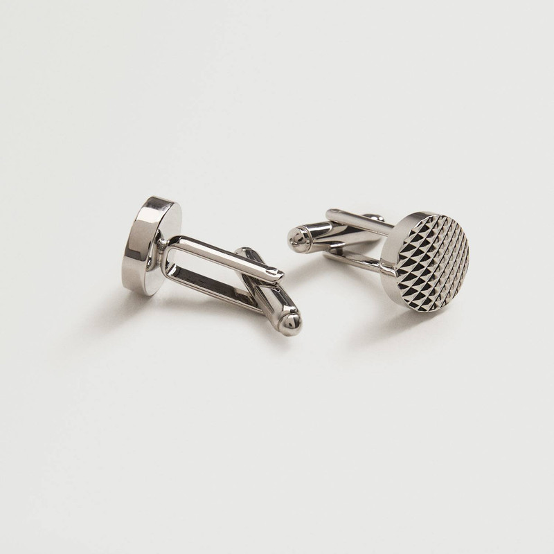 ست دکمه سردست و گیره کراوات مردانه مانگو مدل SI007GRAI