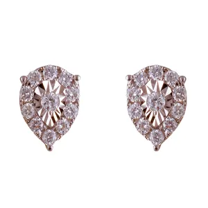 گوشواره طلا 18 عیار زنانه جواهری گاندی مدل 21994