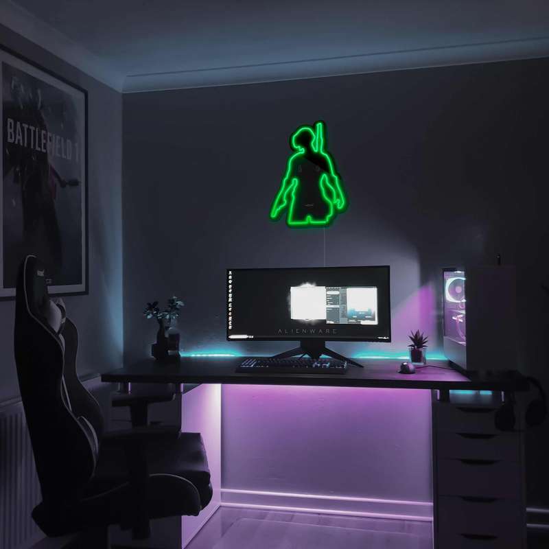 چراغ دیواری نئون دیزاین مدل Pubg-BL_GR