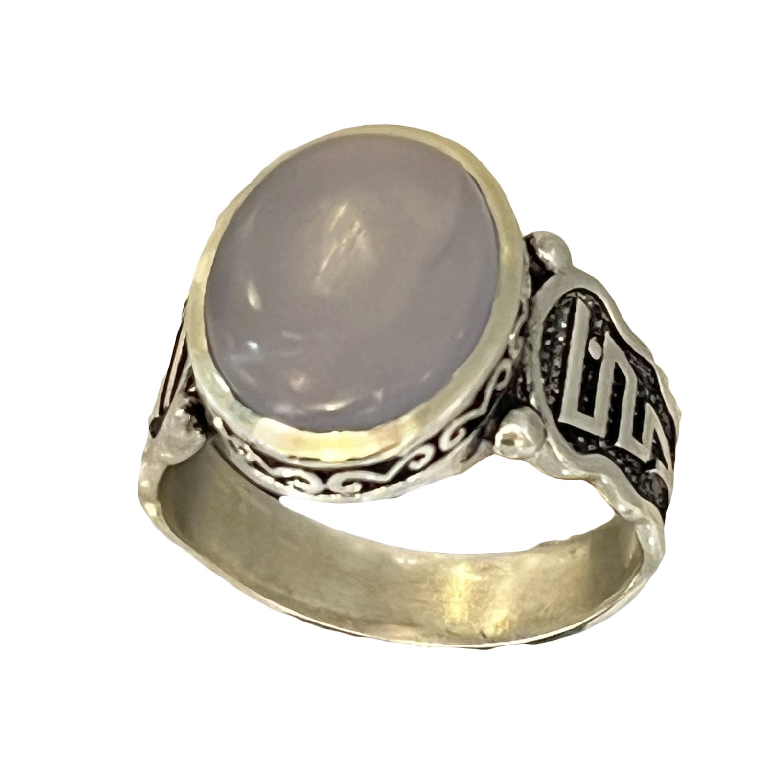 انگشتر نقره مردانه مدل سیاه قلم دستساز مزین به عقیق یمنی کبود 43-24 - - 2