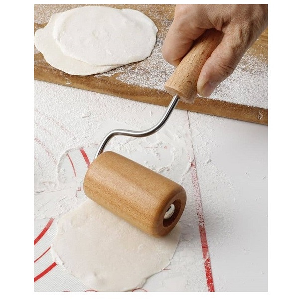 ابزار تزیین کیک به گز مدل وردنه غلطکی چوبی ال