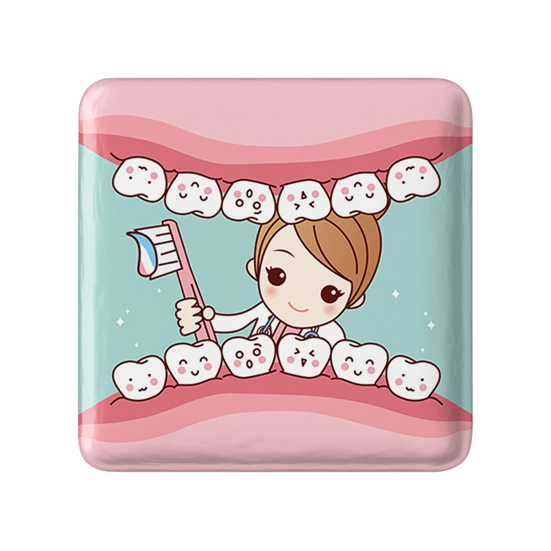 مگنت خندالو طرح دندان و دندان پزشکی کودکانه مدل مربعی کد 36743