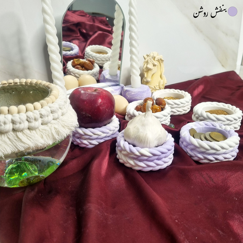 مجموعه ظروف هفت سین 10 پارچه مدل جانان