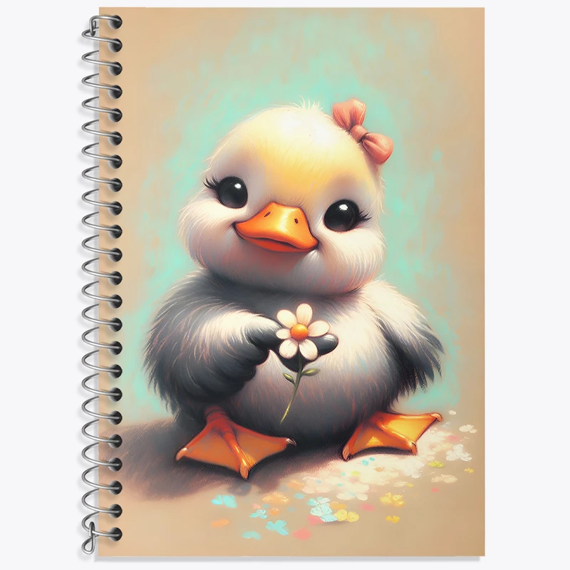 دفتر زبان 50 برگ خندالو مدل دو خط طرح اردک بامزه کد N4879