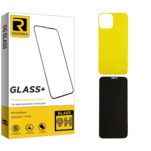 محافظ صفحه نمایش حریم شخصی راندیکا مدل Randika مناسب برای گوشی موبایل اپل iPhone 11 Pro  به همراه محافظ پشت گوشی