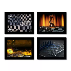تابلو مدل بازی شطرنج کد KM-CH4656 مجموعه 4 عددی