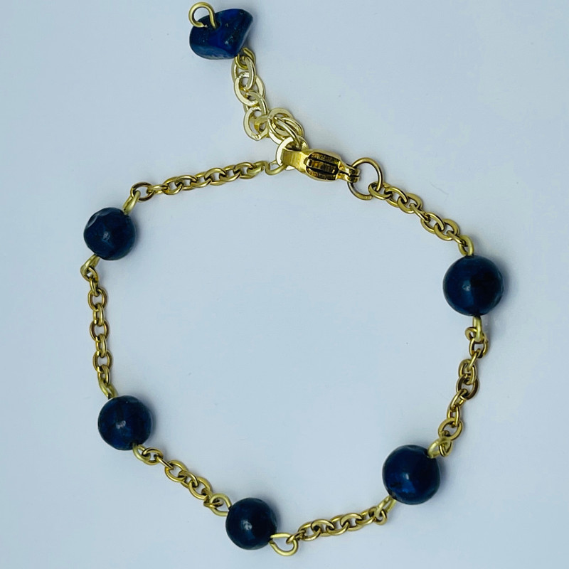 دستبند زنانه مدل سنگ لاجورد کد 335 دستبند زنانه مدل سنگ لاجورد کد 335