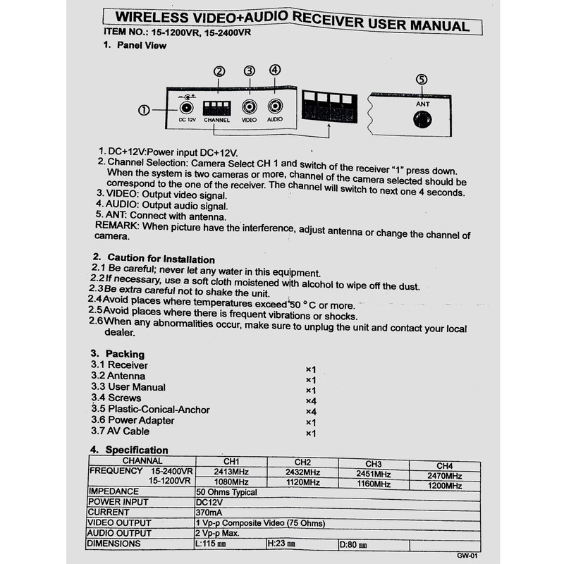 انتقال تصویر و صدا مدل VRX-C انتقال تصویر و صدا مدل VRX-C