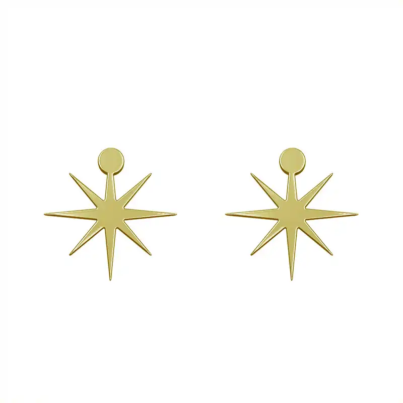 گوشواره طلا 18 عیار زنانه مدوپد مدل ستاره کد GA1-15490