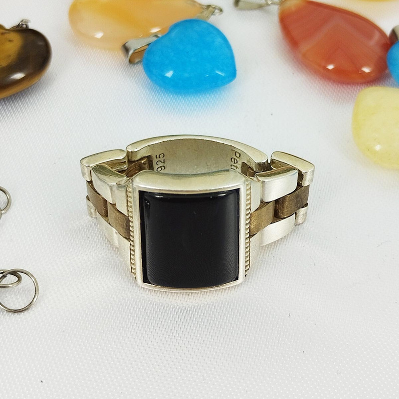 انگشتر نقره مردانه سلین کالا مدل عقیق کد 50 انگشتر نقره مردانه سلین کالا مدل عقیق کد 50