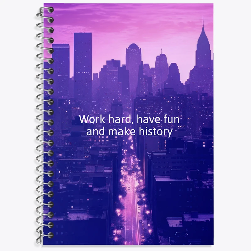 دفتر لغت 50 برگ خندالو طرح Work Hard Have Fun And Make History کد N2387