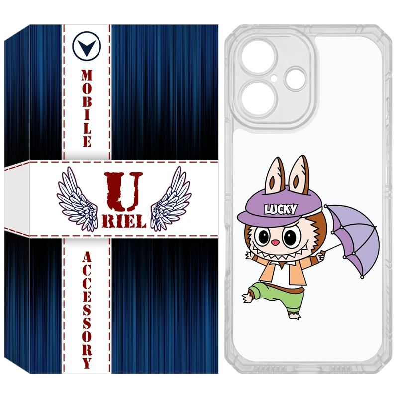 کاور یوریل مدل Clear کد 125 طرح لبوبو Labubu مناسب برای گوشی موبایل اپل iPhone 16