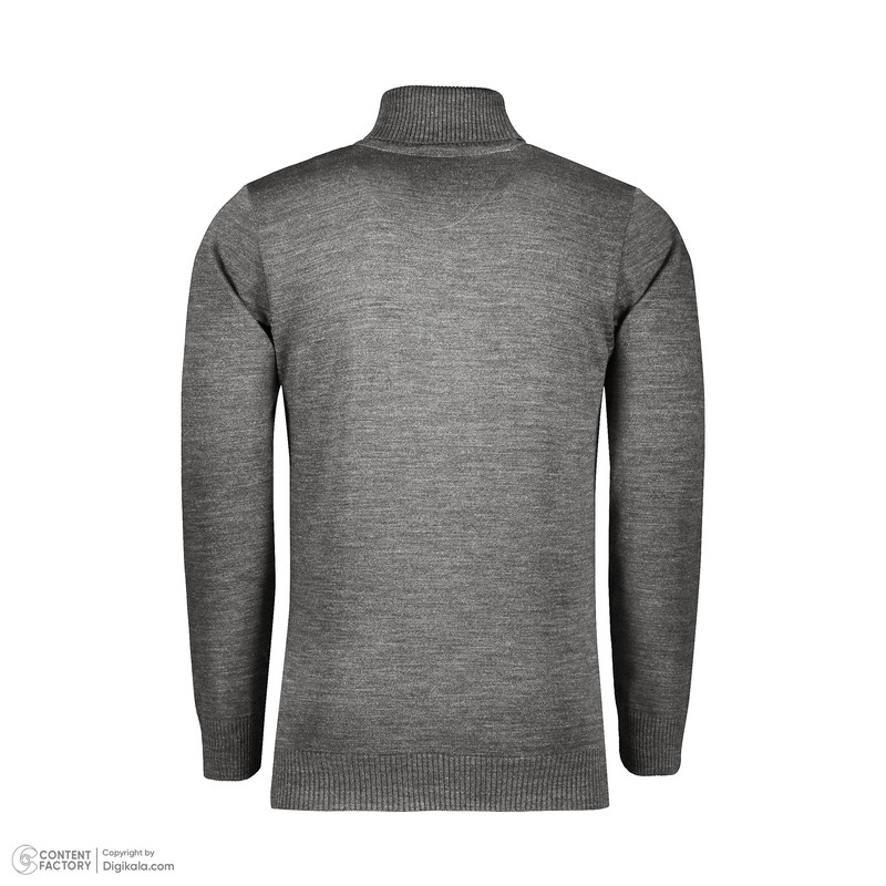 پلیور یقه اسکی مردانه تریکو پاییزان مدل PE ملانژ رنگ طوسی