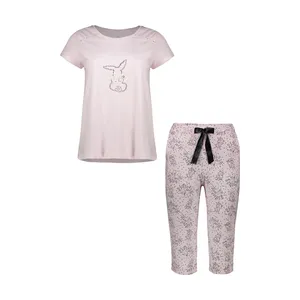 ست تی شرت آستین کوتاه و شلوارک زنانه ناربن مدل 1521692-3175 رنگ صورتی