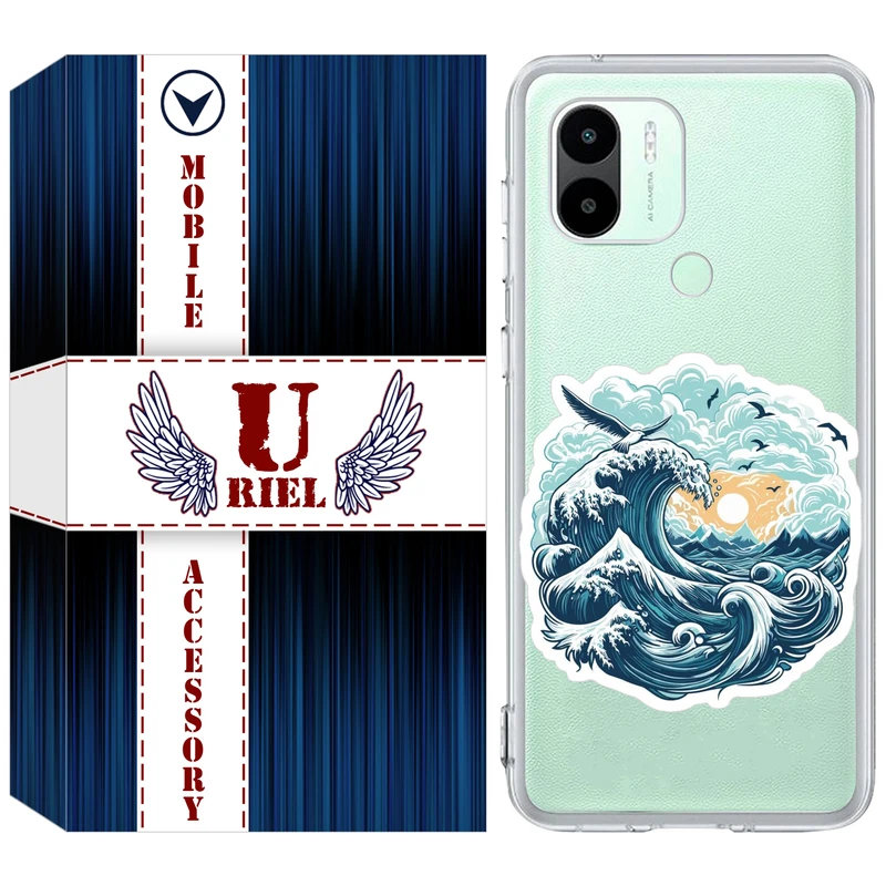 کاور یوریل مدل Clear کد 99 طرح موج دریا مناسب برای گوشی موبایل شیائومی Redmi A1 Plus / A2 Plus