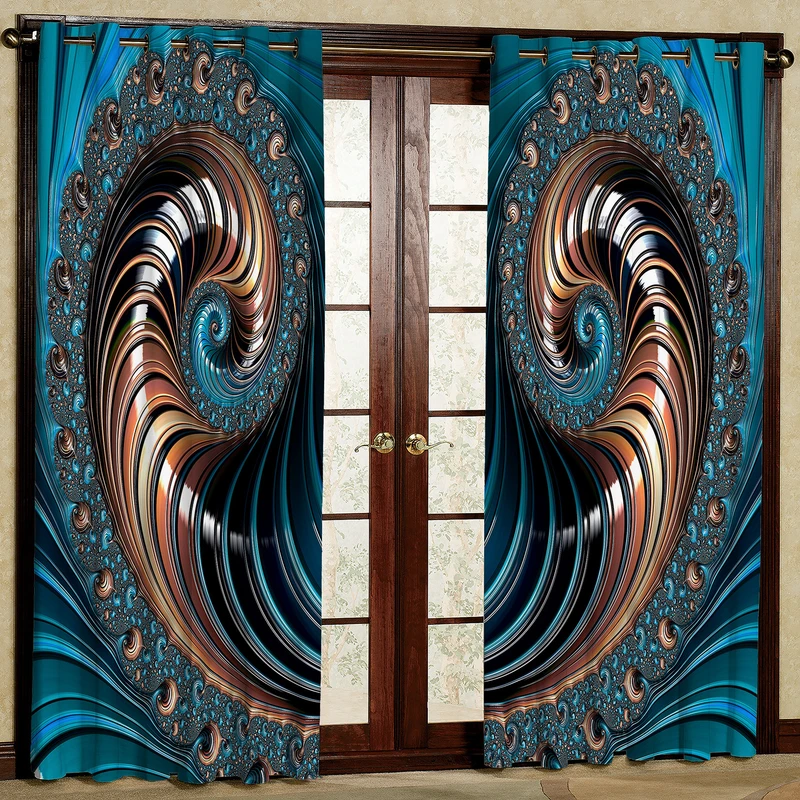 پرده مدل حلزونی مخمل پانچی کد 4505 سایز 200x140 سانتی متر