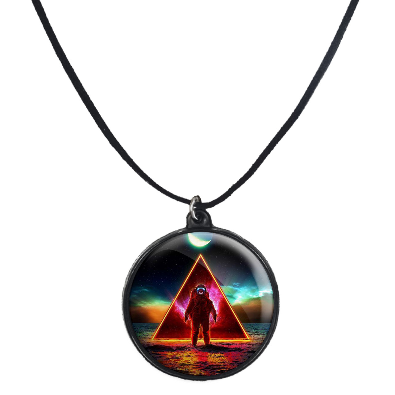 گردنبند پرمانه طرح فضانورد کد pmb.10363 مدل دو طرفه