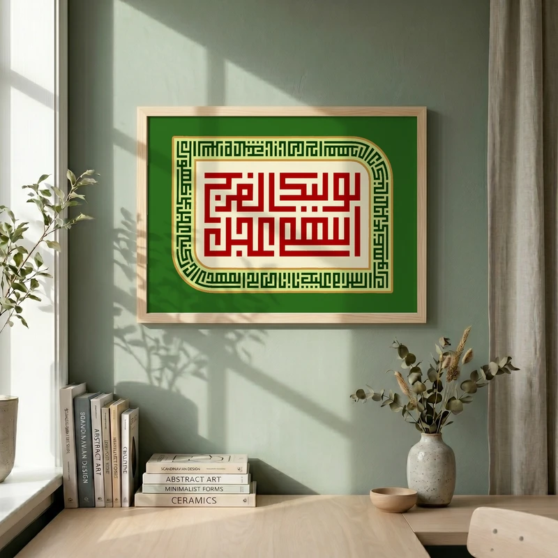 تابلو طرح اللهم عجل لولیک الفرج مدل G14067 فریم کرم روشن