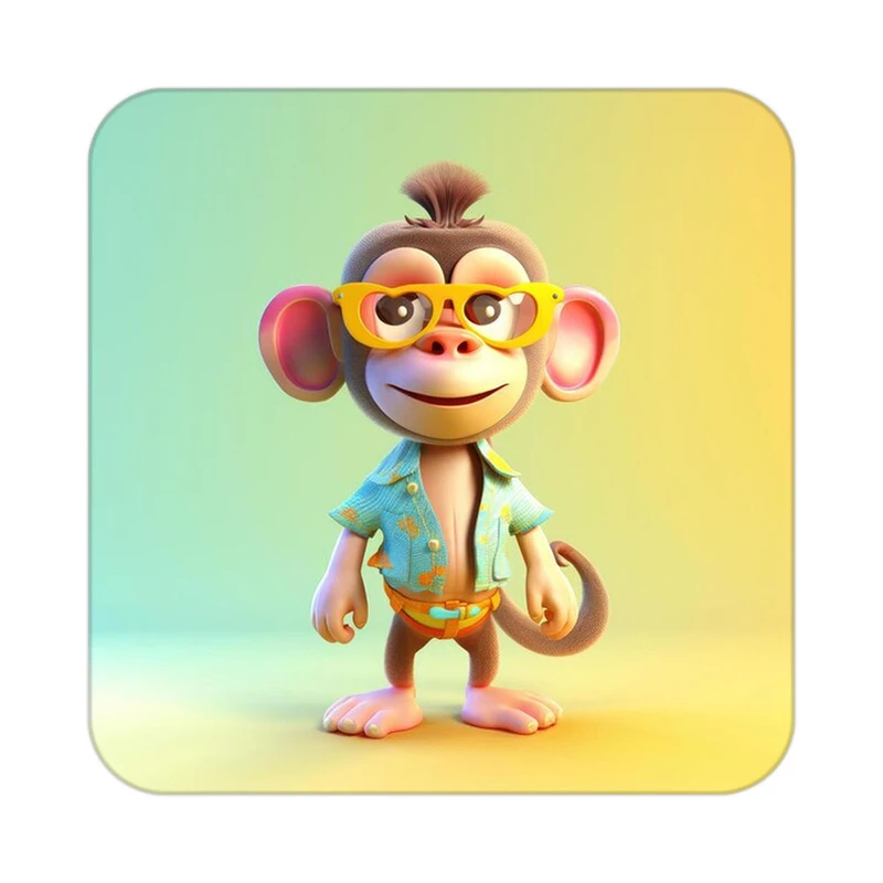 زیر لیوانی کاکتی طرح حیوانات کارتونی مدل mp28460