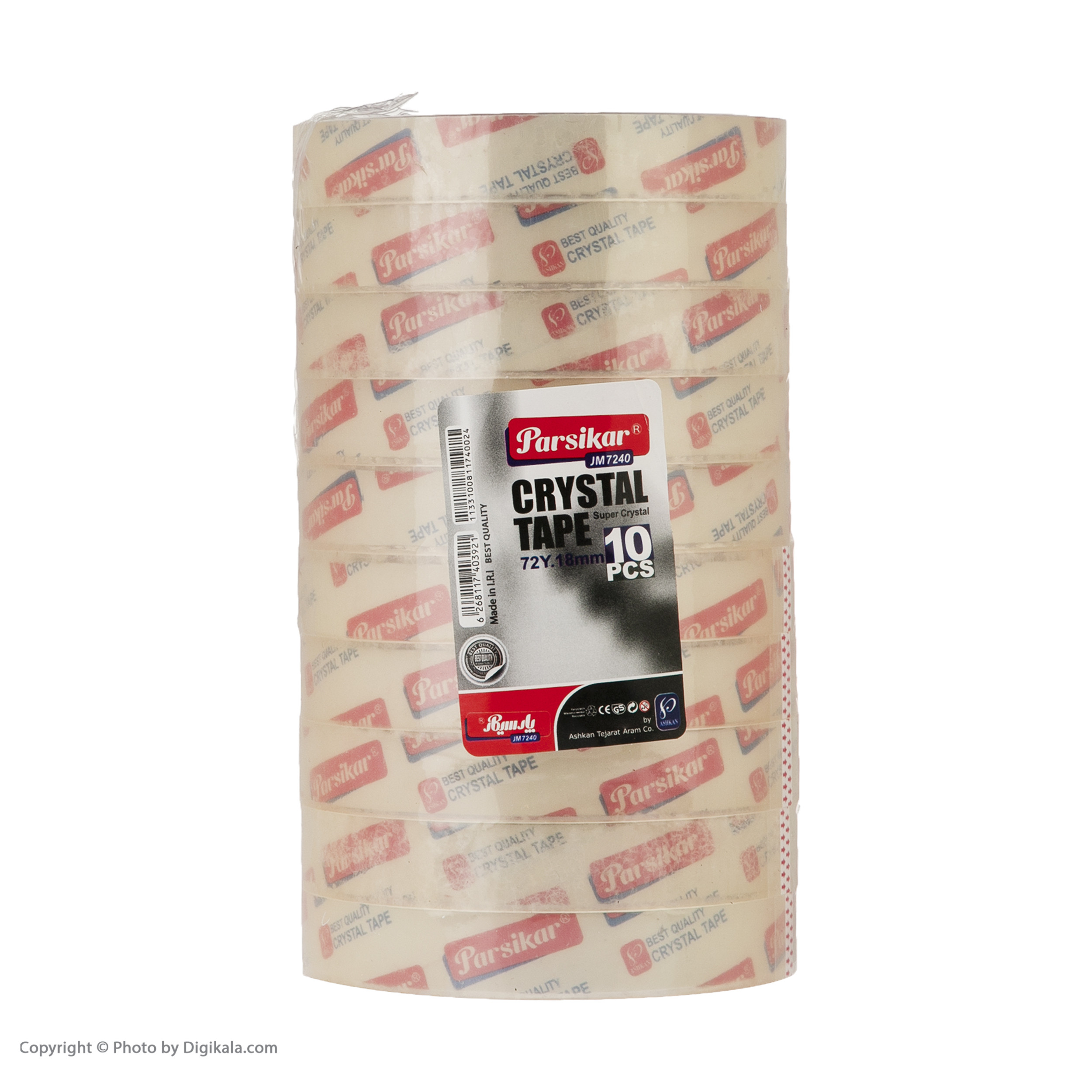 چسب نواری پارسیکار مدل JM 7240 عرض 1.8 سانتی متر بسته 10 عددی