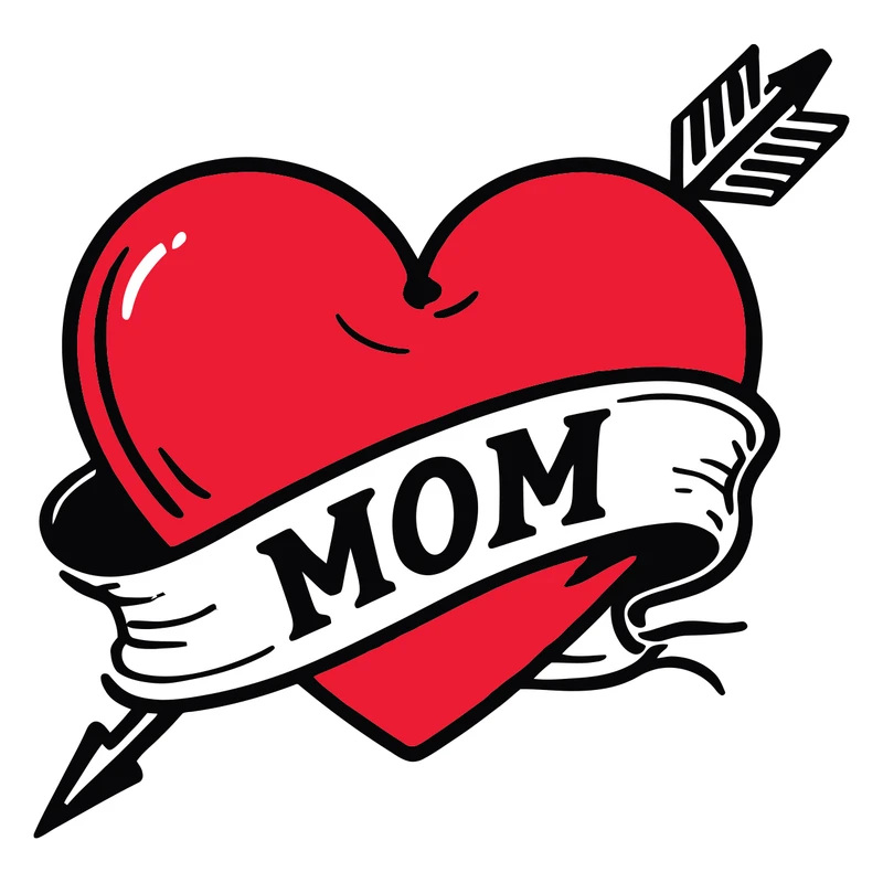 برچسب خودرو پویا مارکت طرح قلب مادر کد 3940