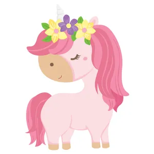 استیکر پارچه و لباس مدل dtf طرح یونیکورن کد H15.983 مجموعه 4 عددی