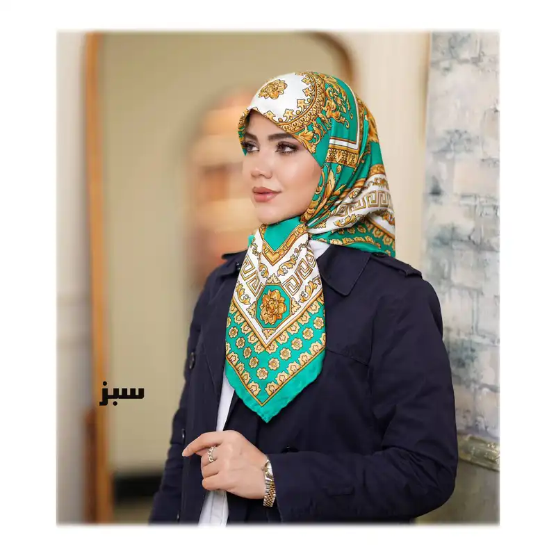 روسری زنانه مدل ابریشم توییل دست دوز کد R54-100